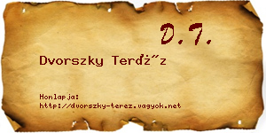 Dvorszky Teréz névjegykártya